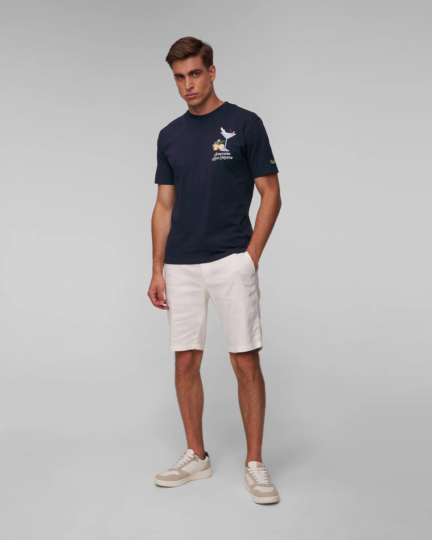 T-shirt blu scuro da uomo MC2 Saint Barth TSHM001-04264f