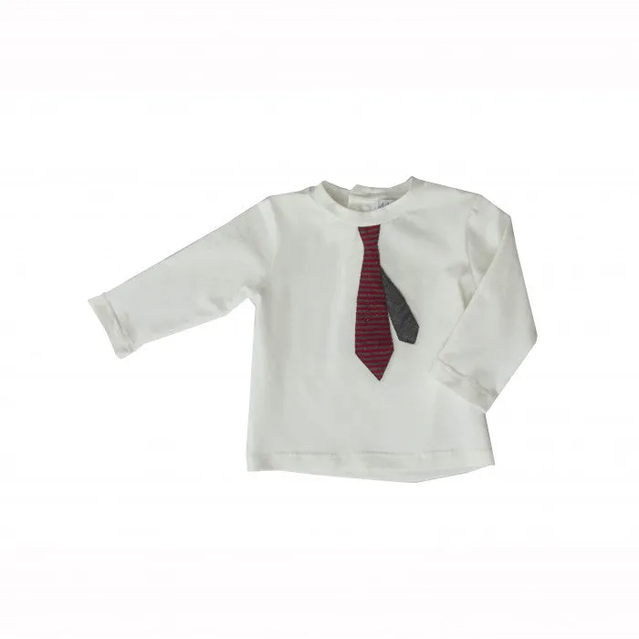 T-SHIRT CON CRAVATTA RIGATA
