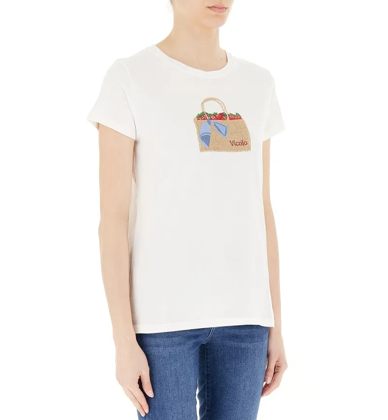 T-shirt con ricami