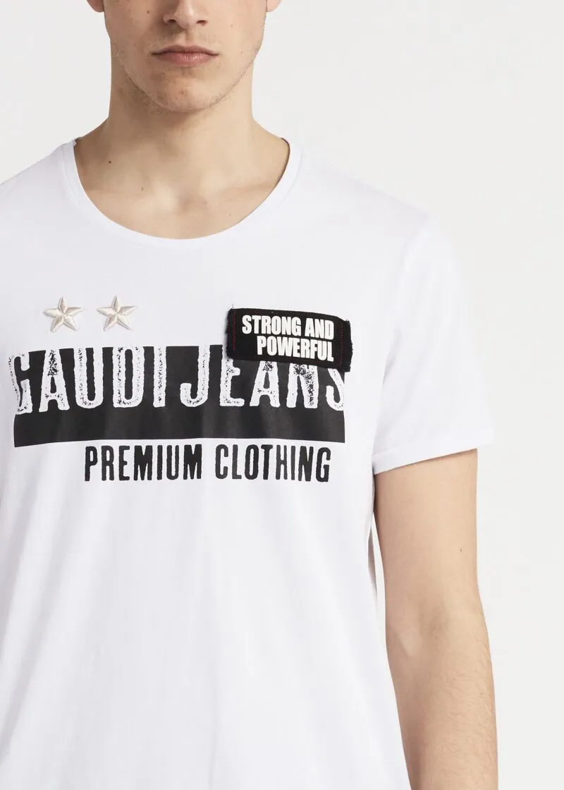 T-shirt girocollo con ricamo