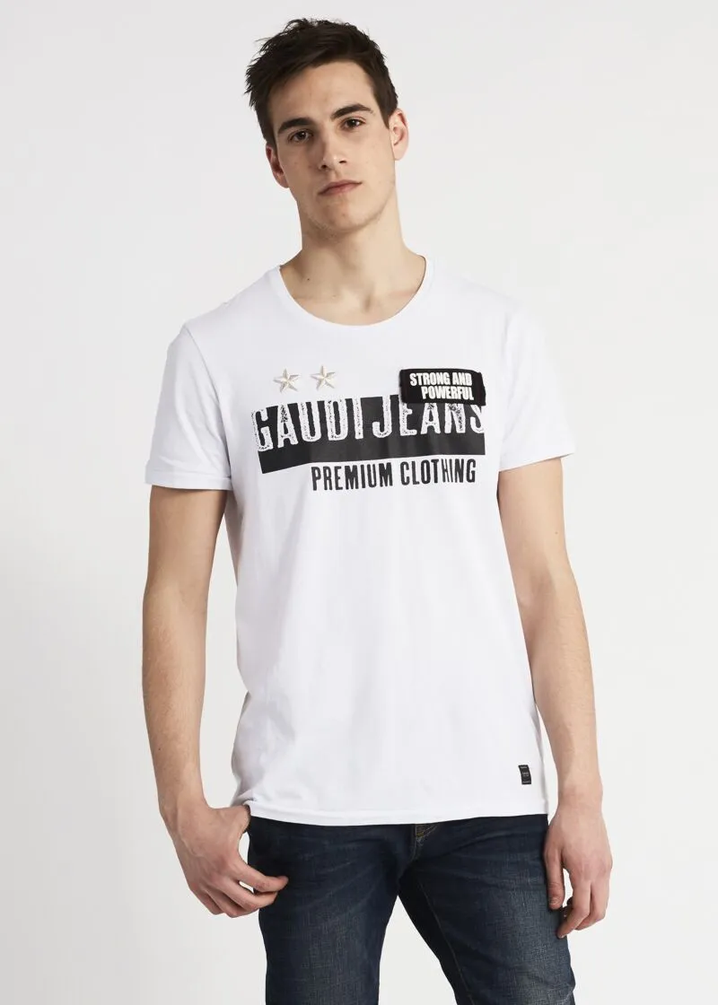 T-shirt girocollo con ricamo