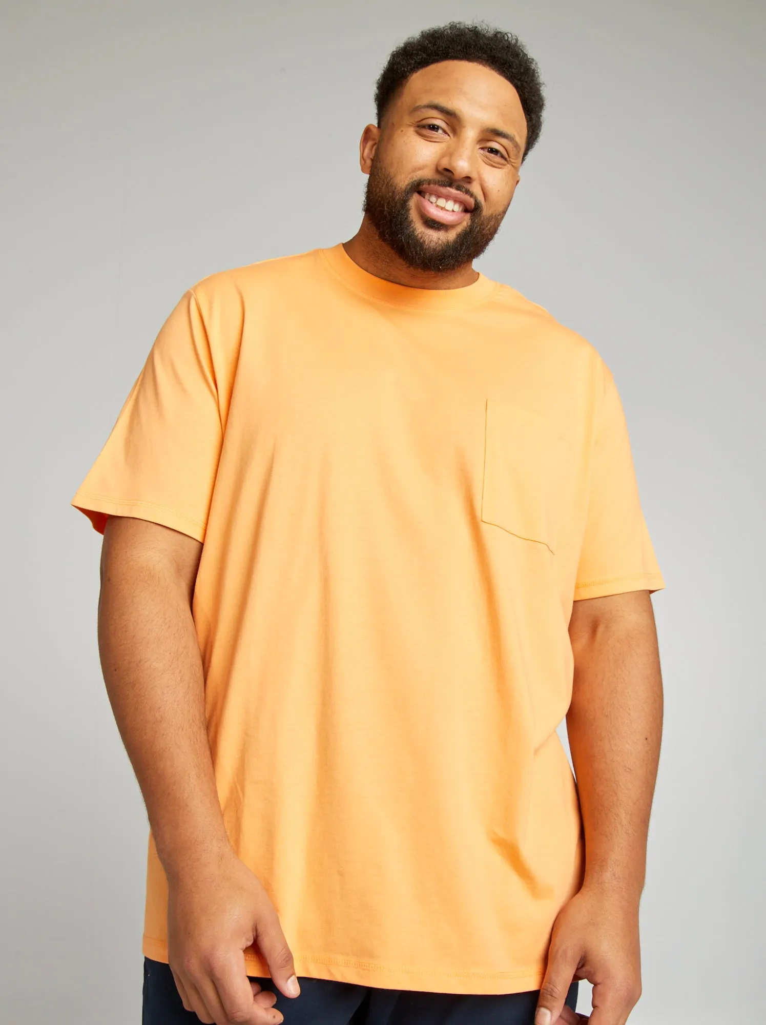 T-shirt in jersey tinta unita - ARANCIONE