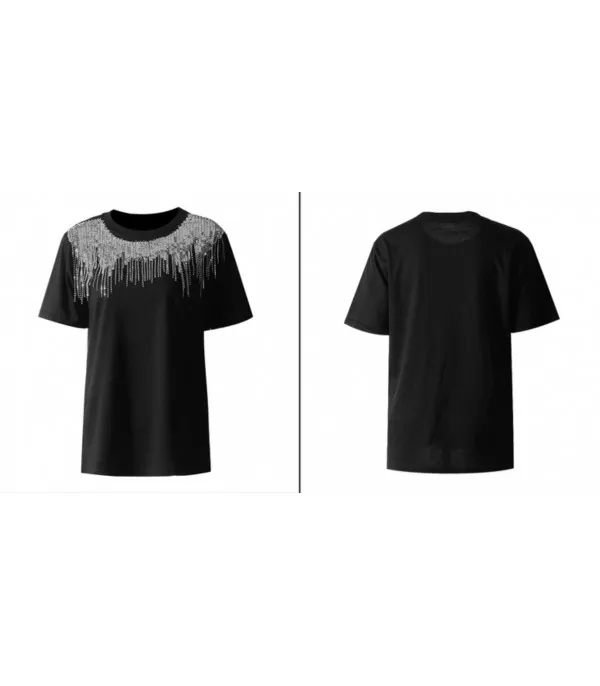 T-shirt sequin fringe