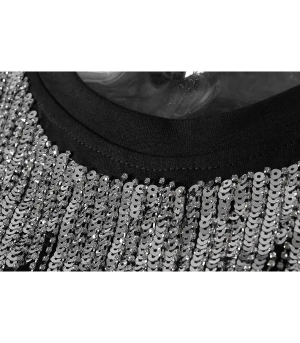 T-shirt sequin fringe