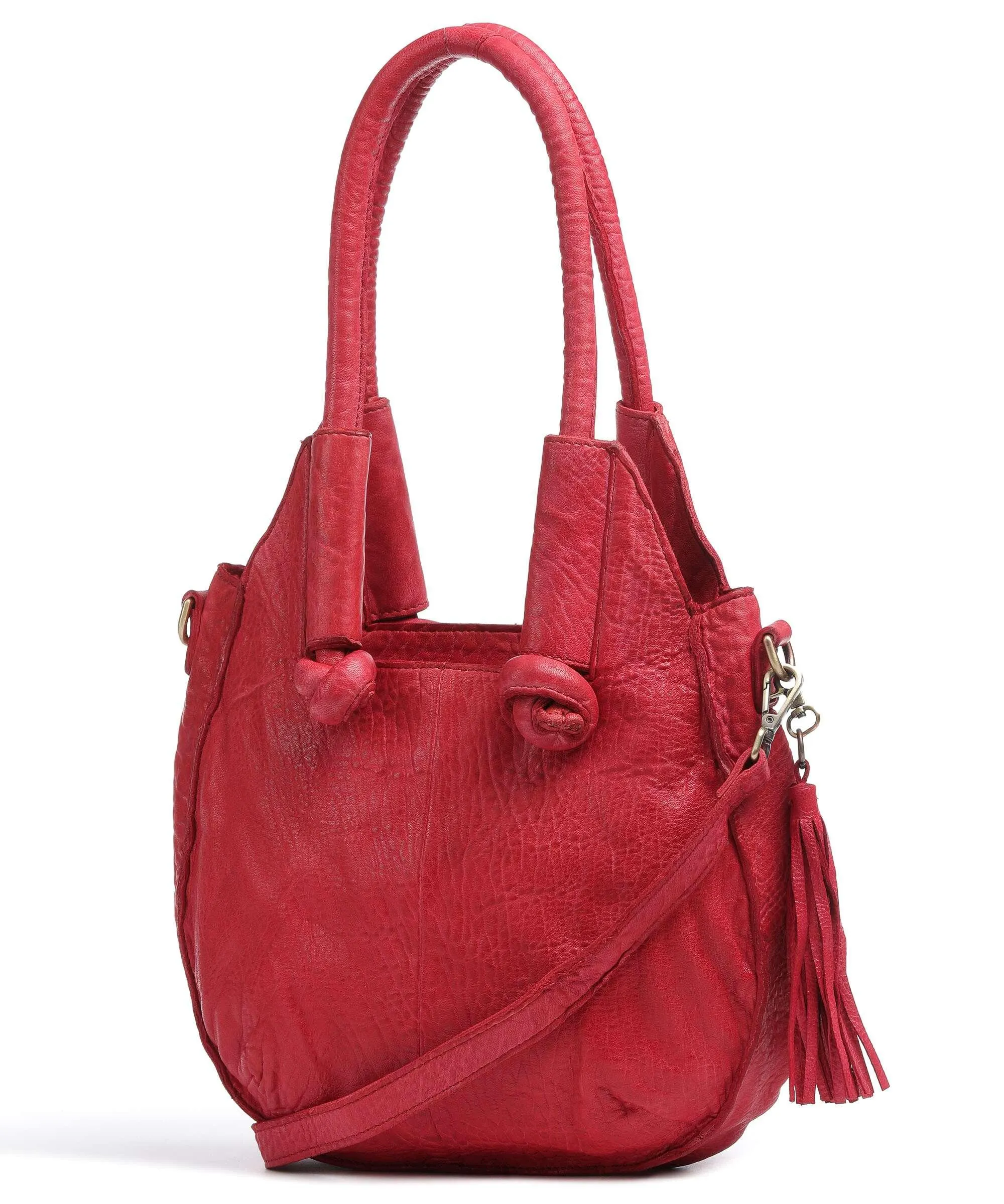  Taschendieb Wien Taborstraße 4 Borsa hobo pelle di vacchetta grana rosso  