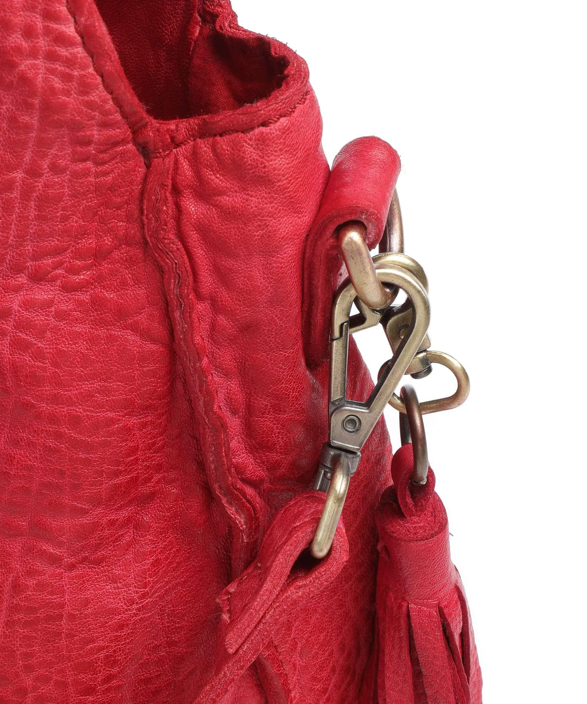  Taschendieb Wien Taborstraße 4 Borsa hobo pelle di vacchetta grana rosso  