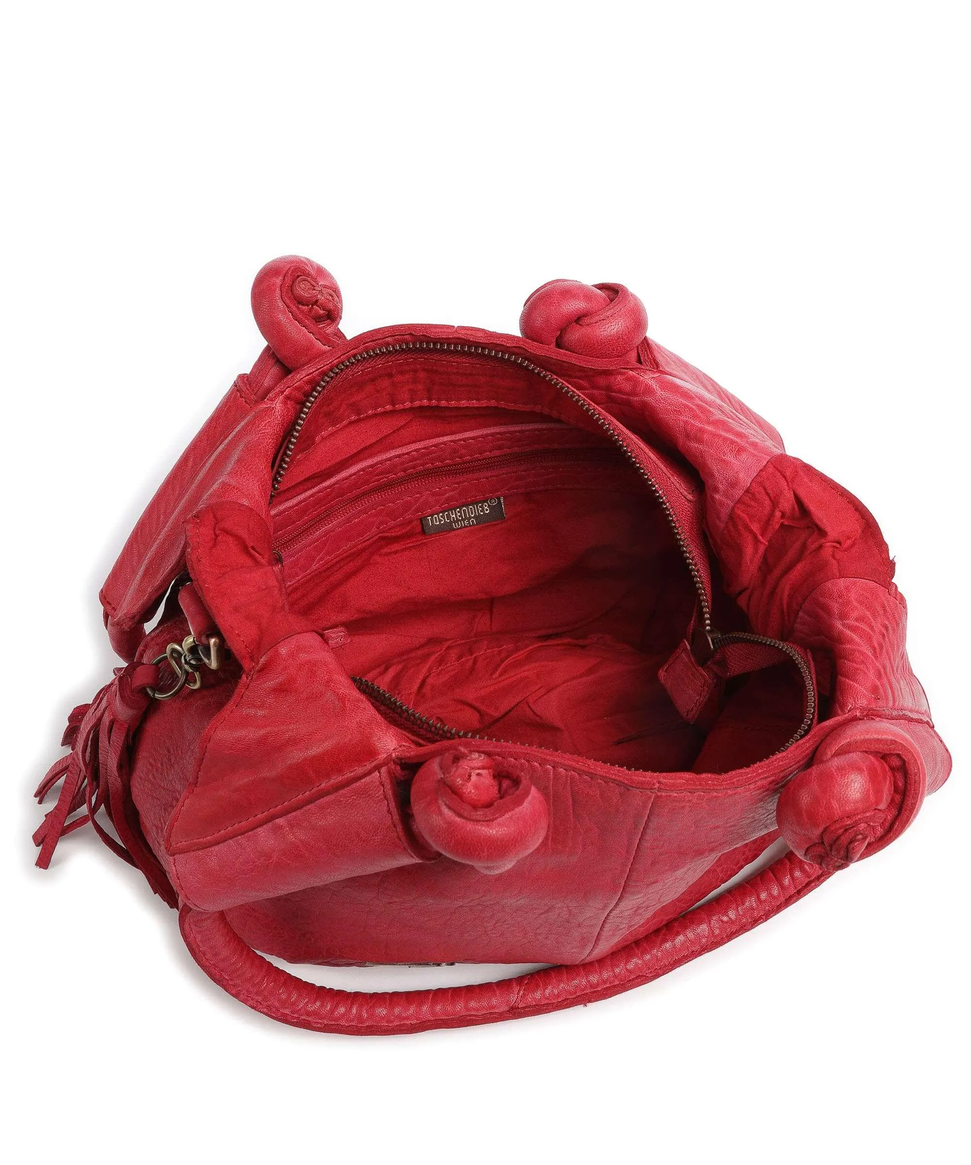  Taschendieb Wien Taborstraße 4 Borsa hobo pelle di vacchetta grana rosso  