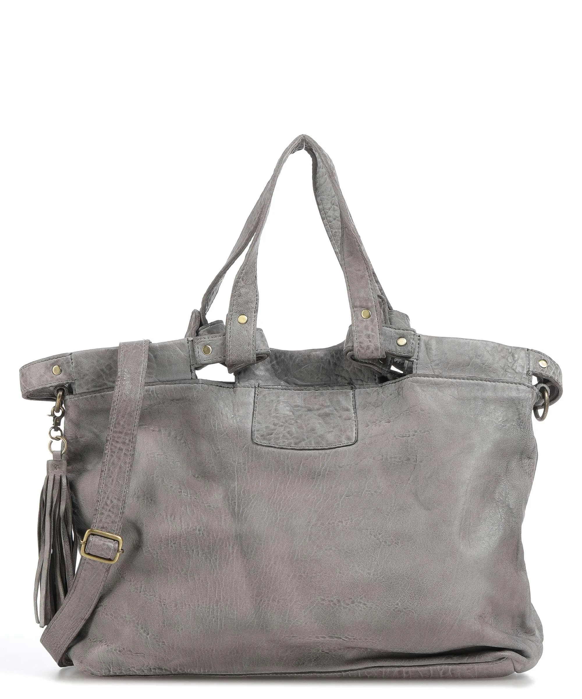 Taschendieb Wien Taborstraße 6 Borsa shopper pelle di vacchetta grana grigio  