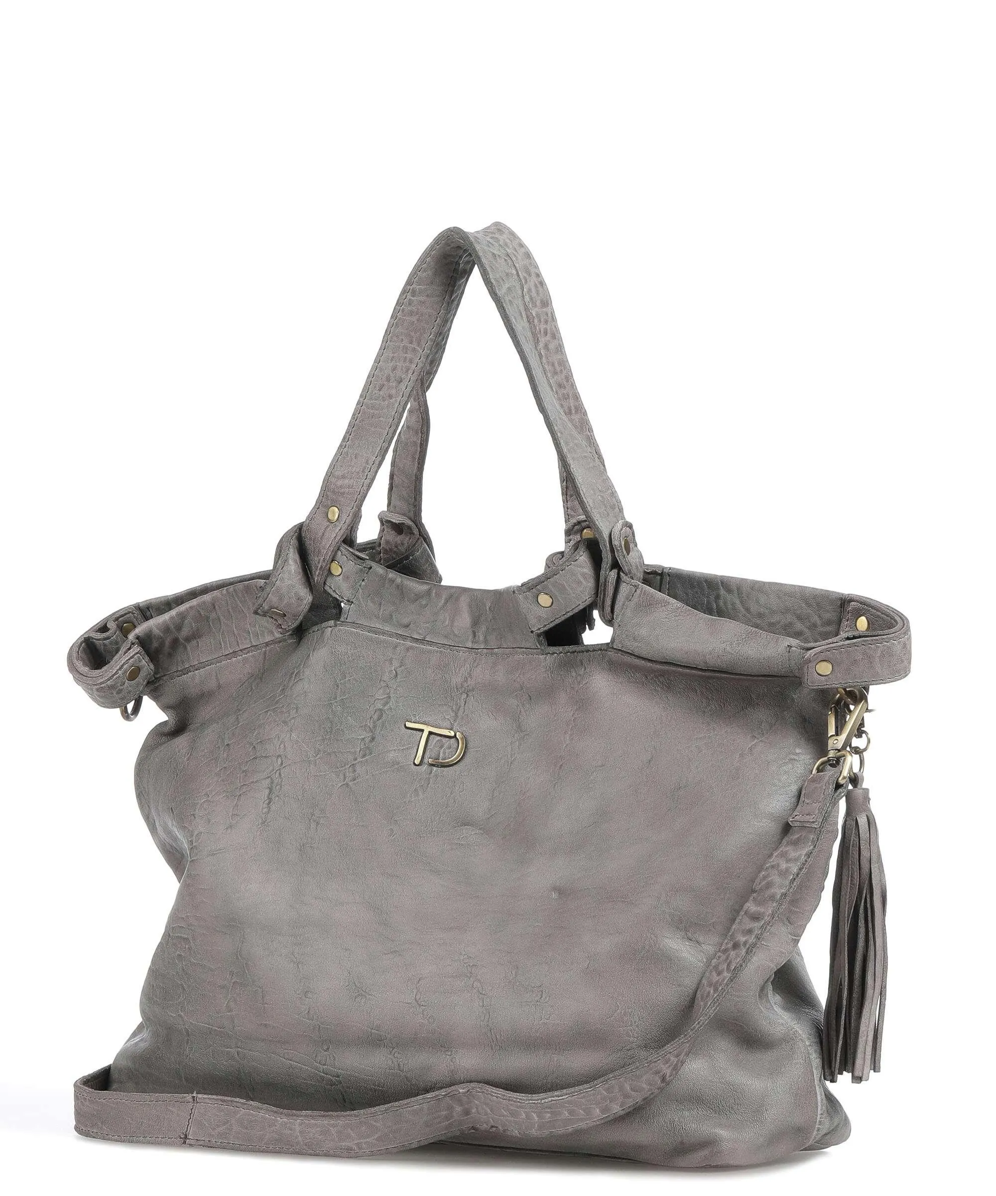 Taschendieb Wien Taborstraße 6 Borsa shopper pelle di vacchetta grana grigio  