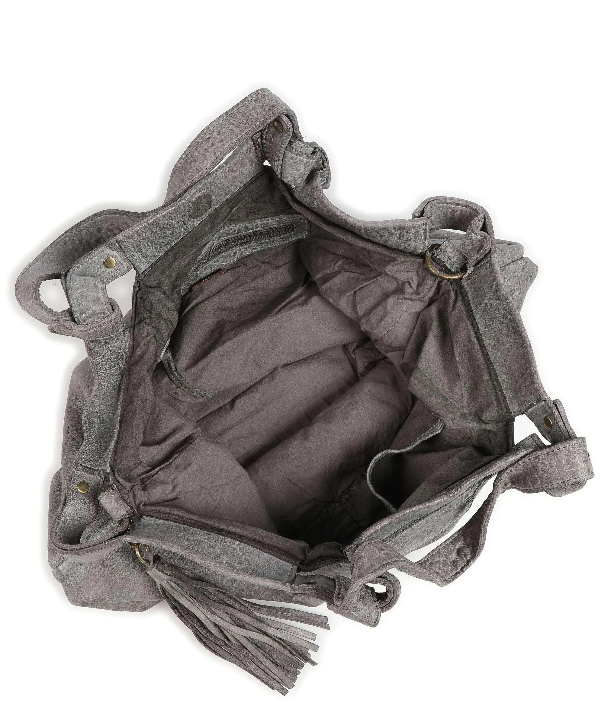  Taschendieb Wien Taborstraße 6 Borsa shopper pelle di vacchetta grana grigio  