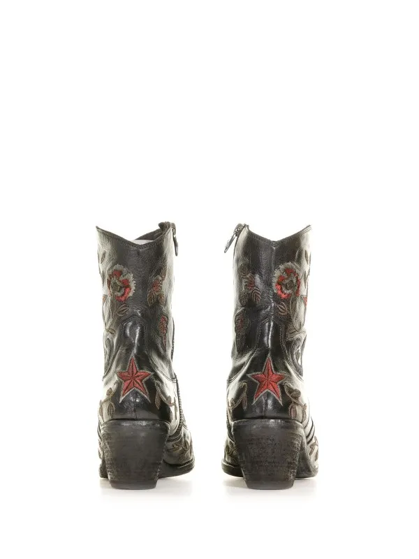 Texan model ankle boot with embroidery