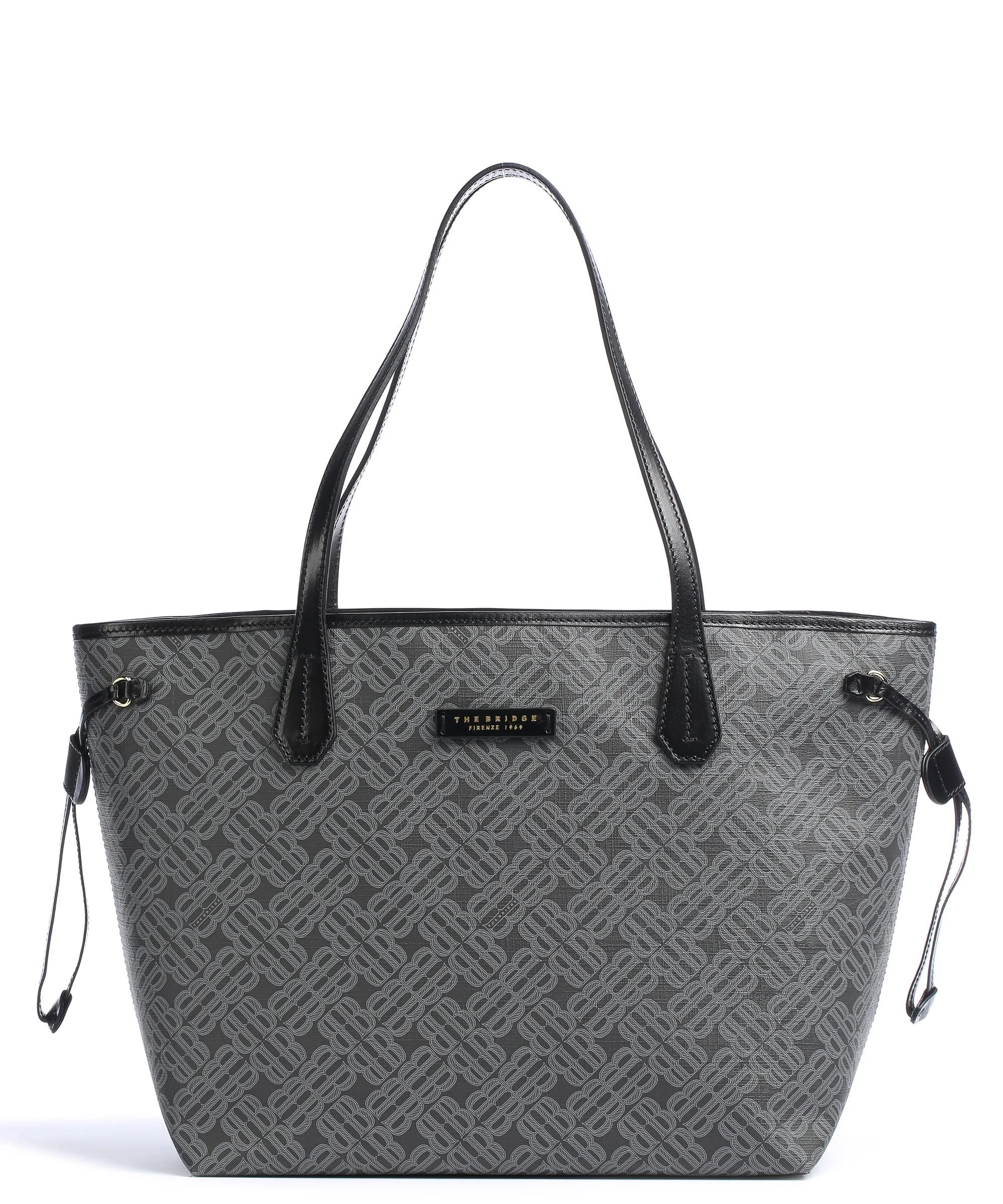  The Bridge Anna Borsa shopper pelle sintetica grigio/nero  