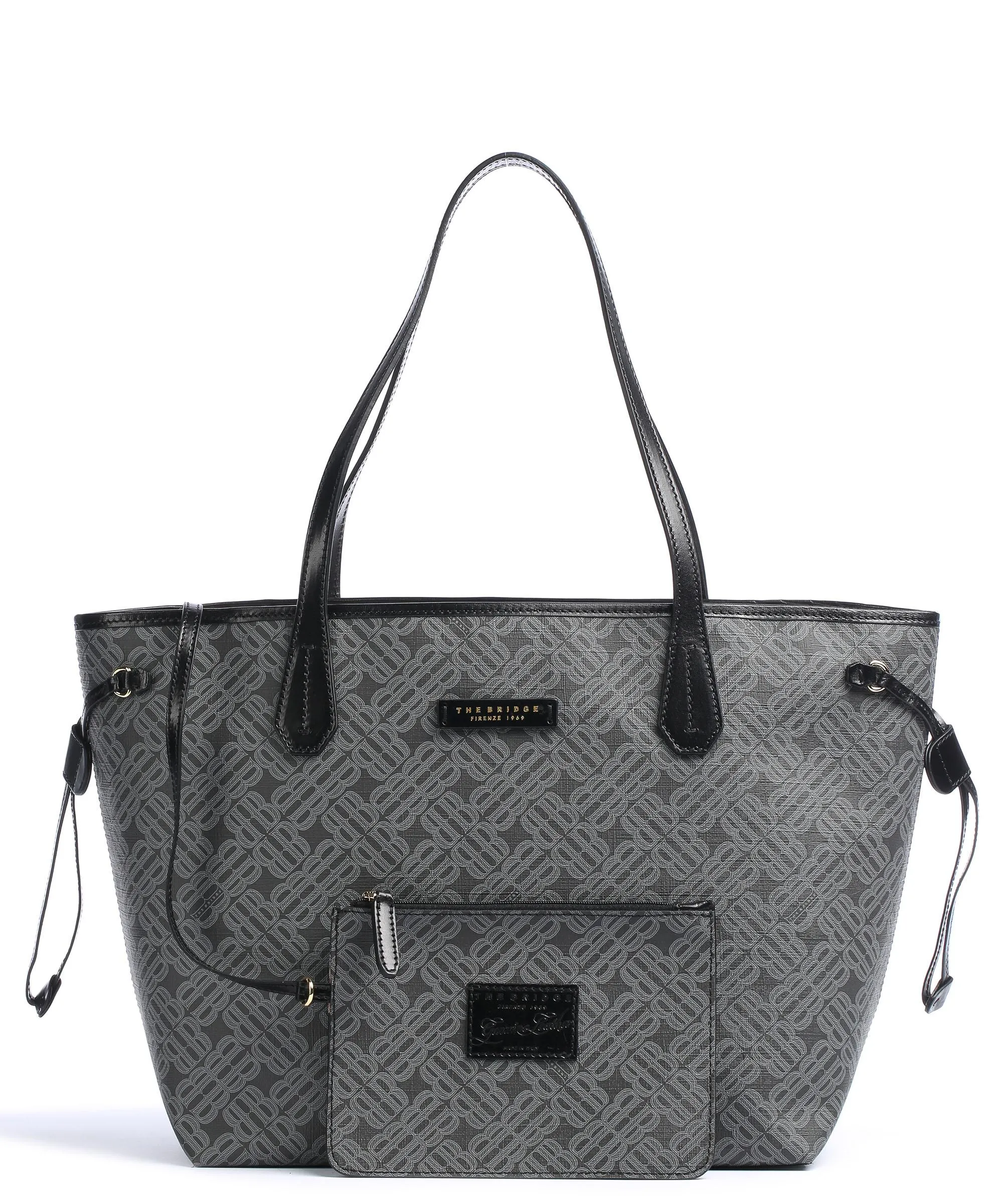  The Bridge Anna Borsa shopper pelle sintetica grigio/nero  