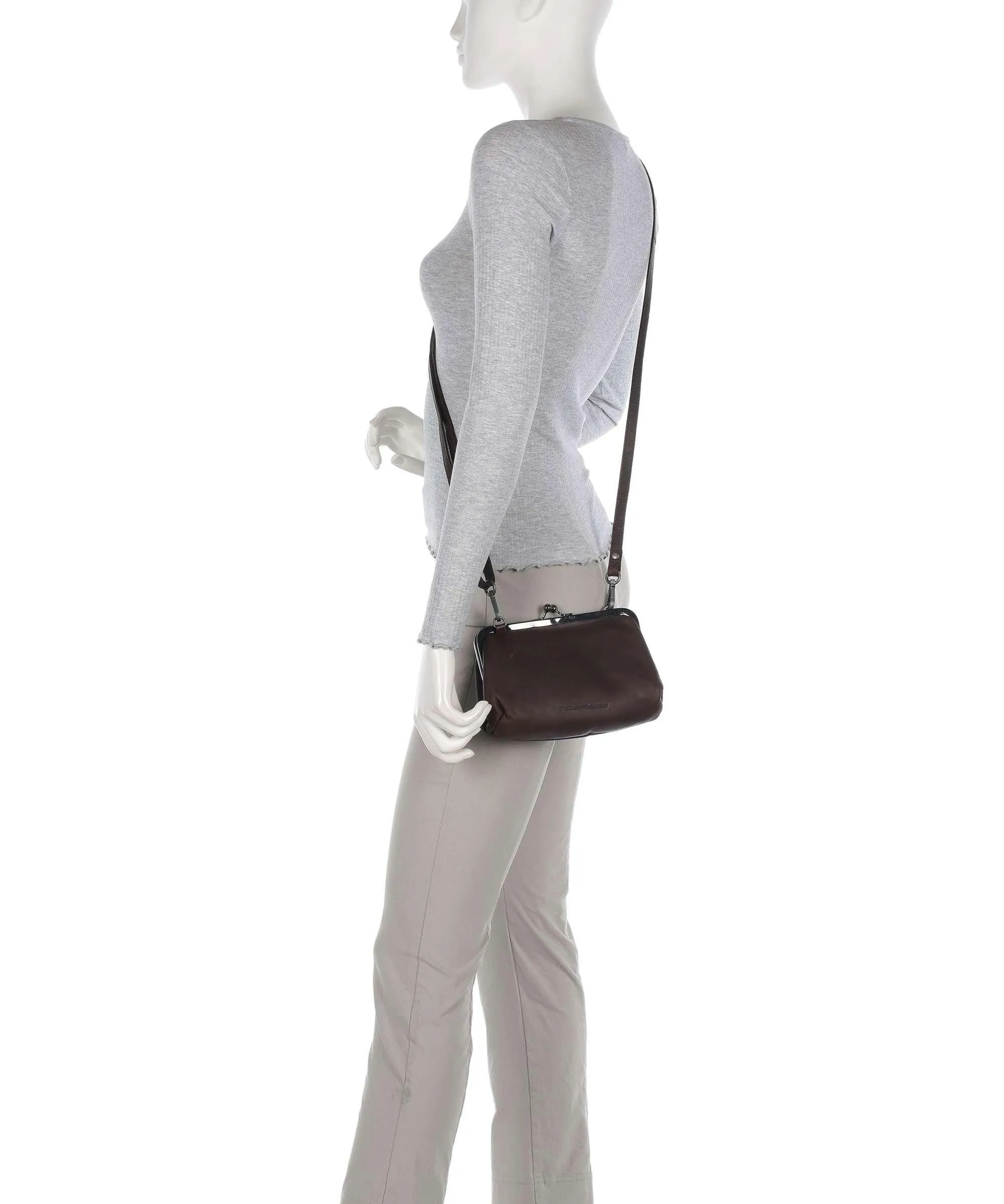  The Chesterfield Brand Cow Wax Pull Up Andrade Borsa a spalla pelle di vacchetta pull-up marrone scuro  