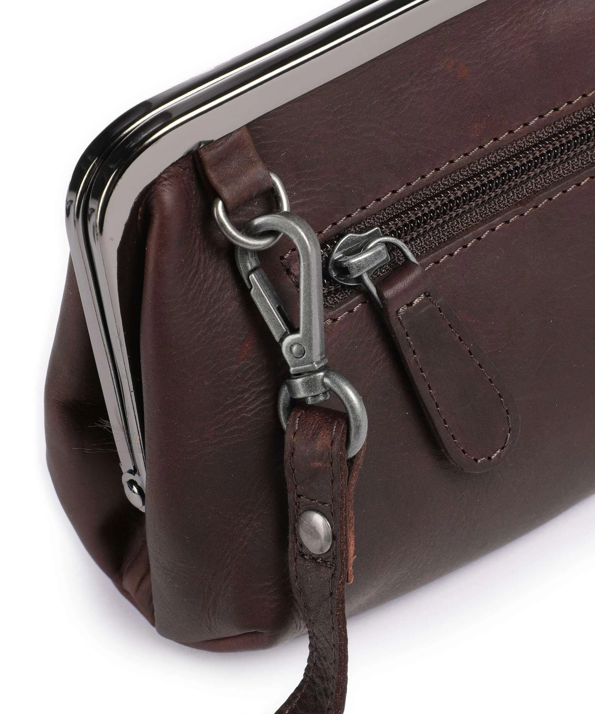  The Chesterfield Brand Cow Wax Pull Up Andrade Borsa a spalla pelle di vacchetta pull-up marrone scuro  