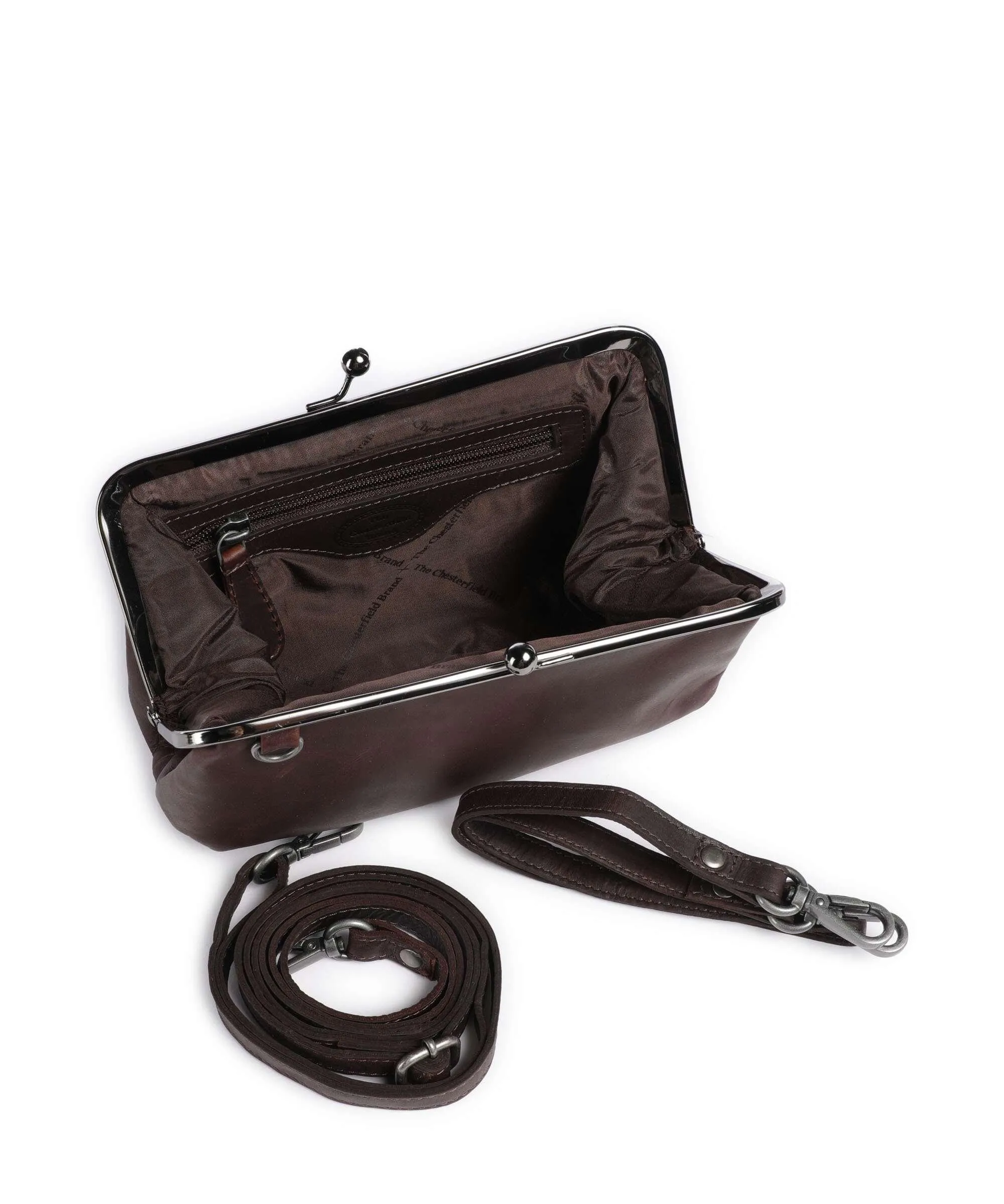  The Chesterfield Brand Cow Wax Pull Up Andrade Borsa a spalla pelle di vacchetta pull-up marrone scuro  