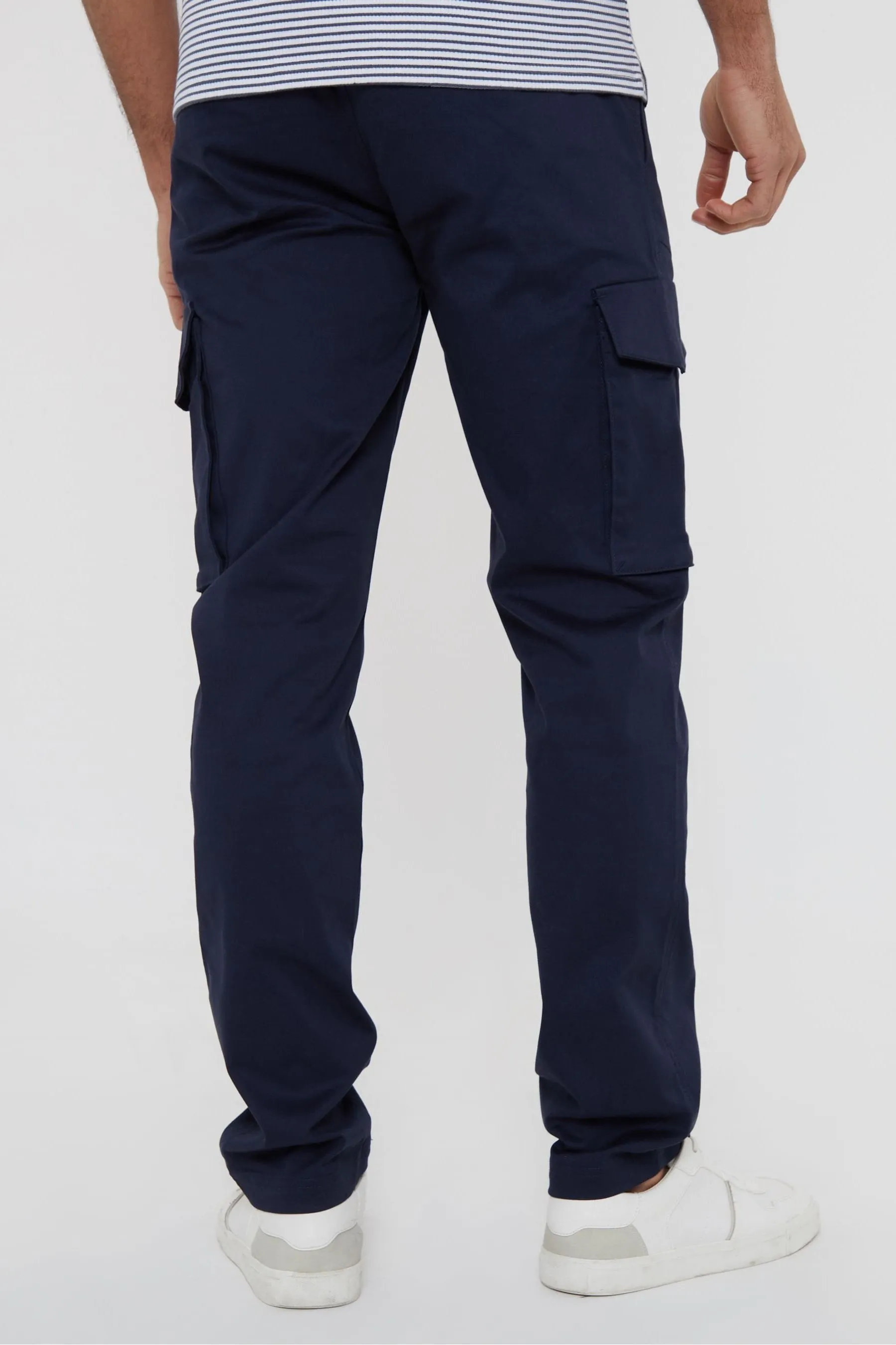 Threadbare - Pantaloni chino elasticizzati con tasca cargo in cotone