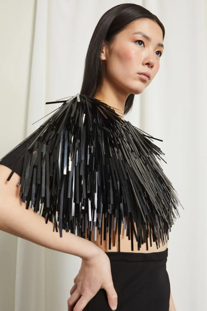 Top con paillettes e perline