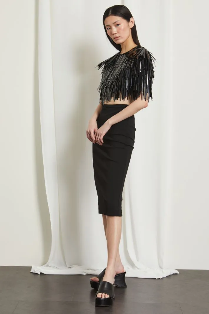 Top con paillettes e perline