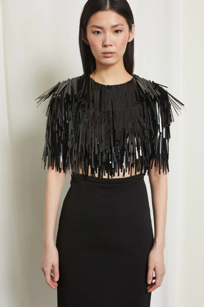 Top con paillettes e perline