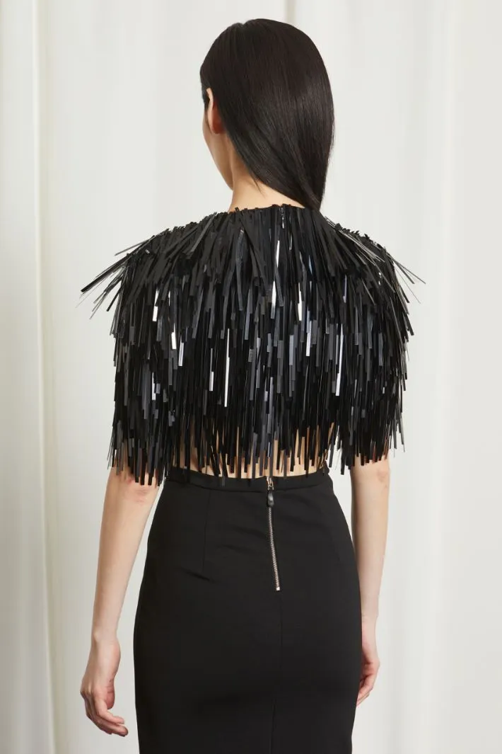 Top con paillettes e perline