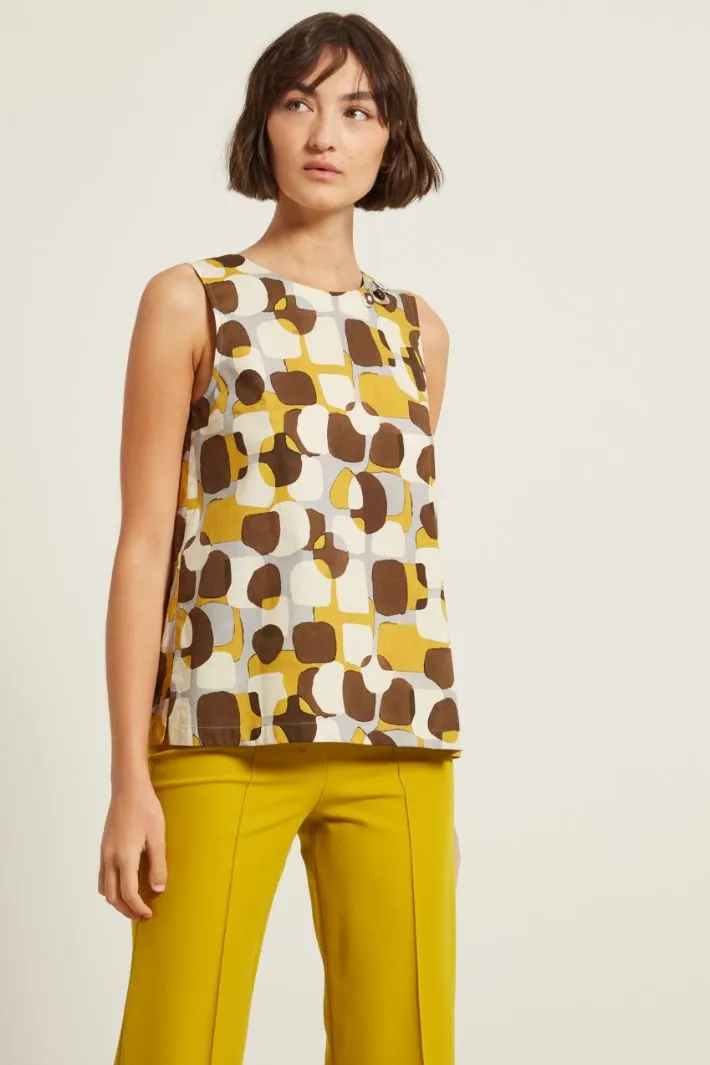 Top in popeline stampato