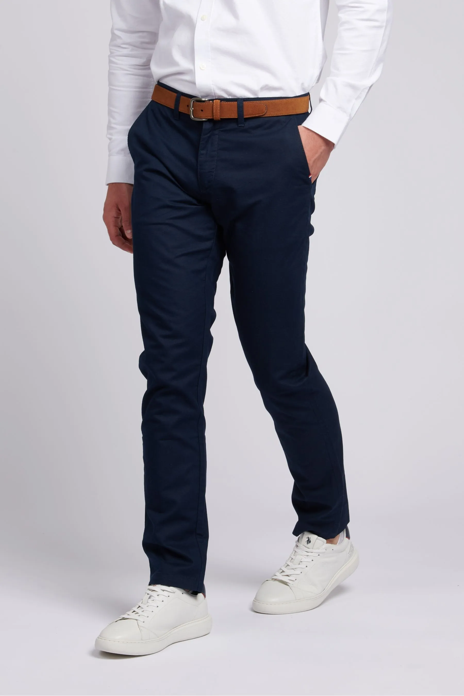 U.S. Polo Assn. Uomo - Blend Pantaloni chino in lino