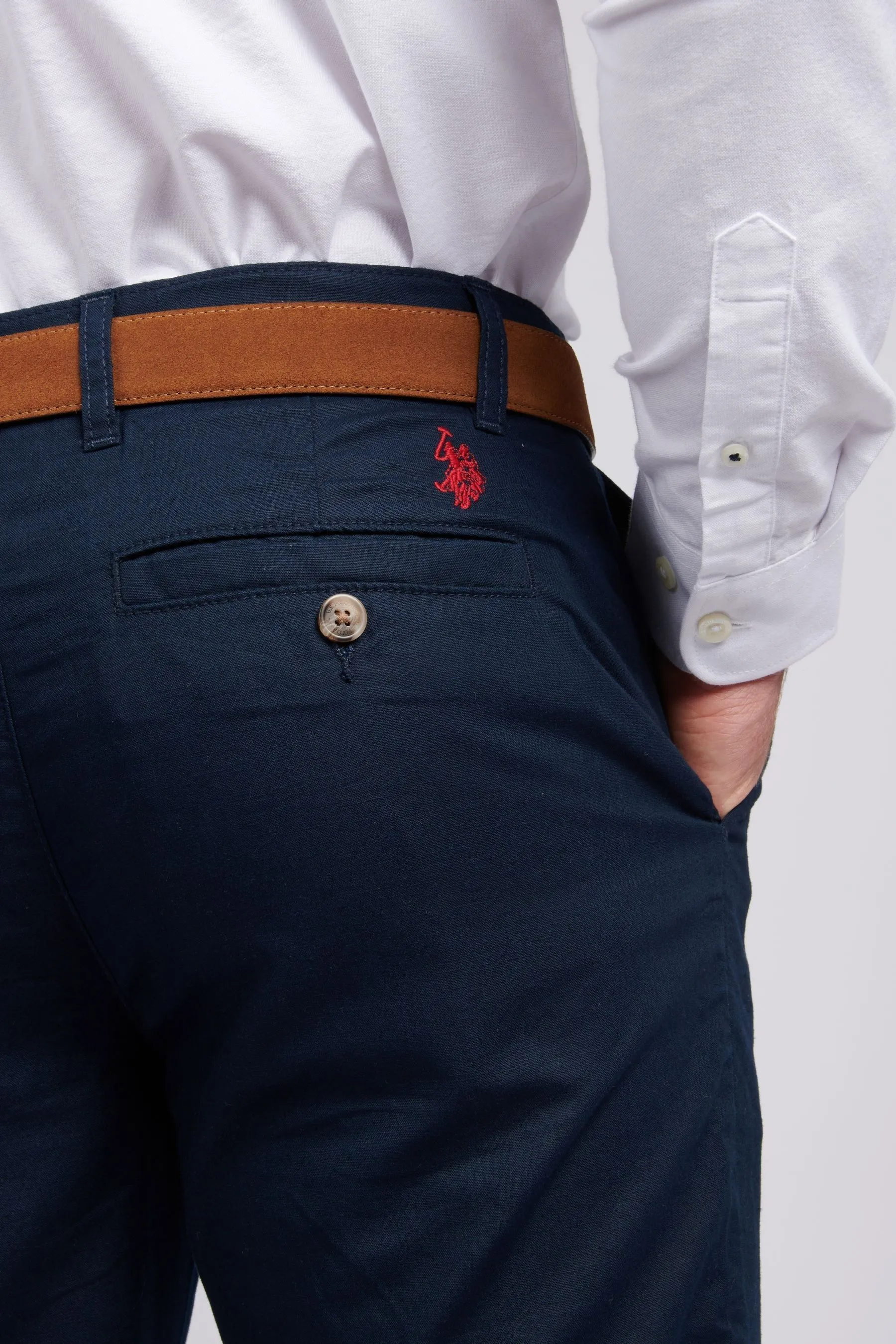 U.S. Polo Assn. Uomo - Blend Pantaloni chino in lino
