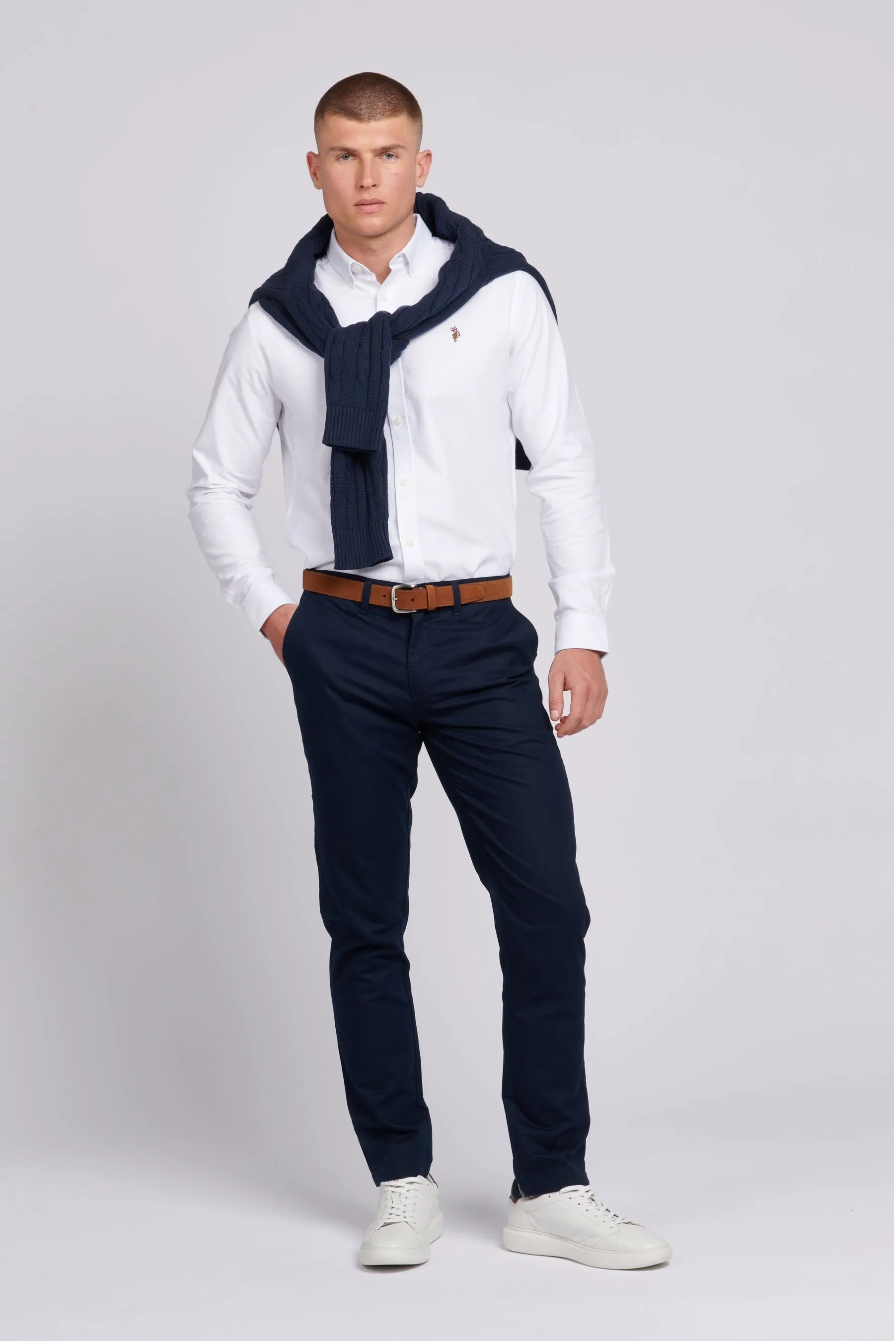 U.S. Polo Assn. Uomo - Blend Pantaloni chino in lino