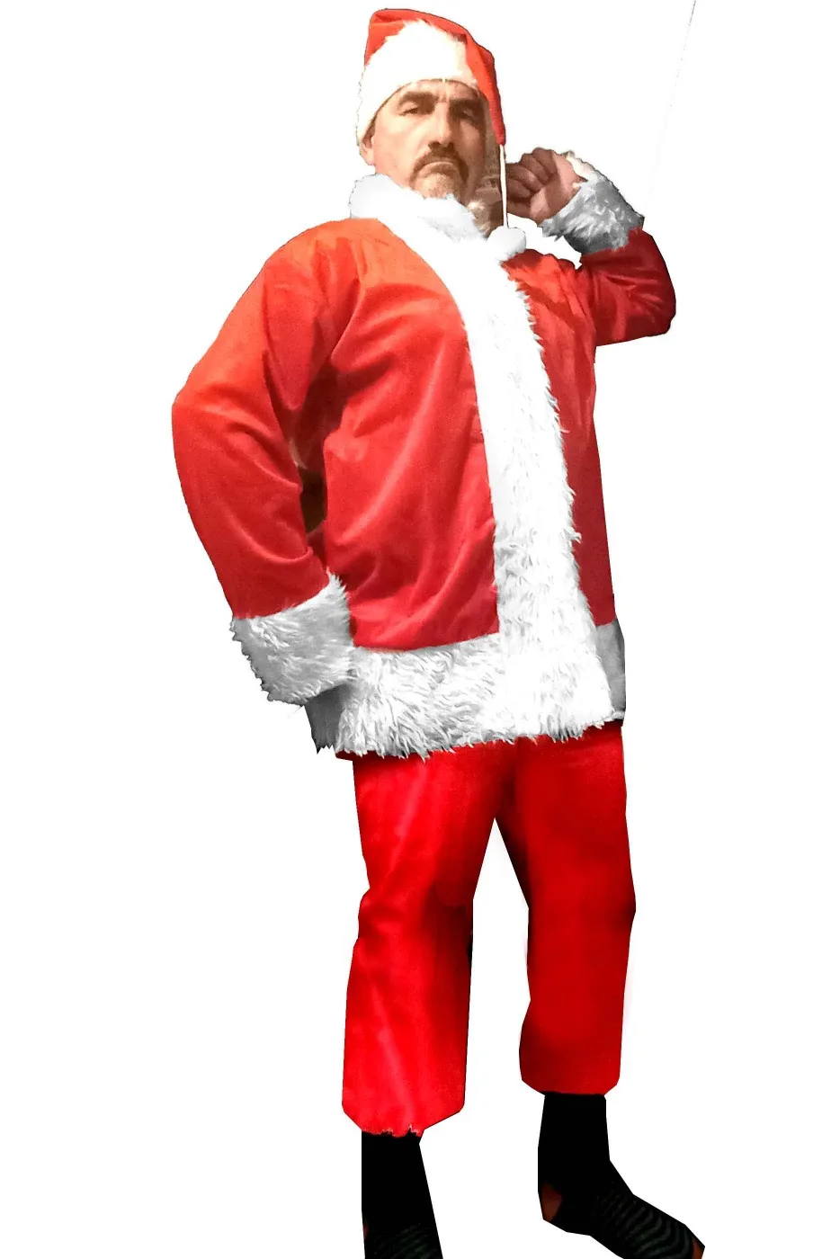 Vestito da Babbo Natale lucido effetto seta
