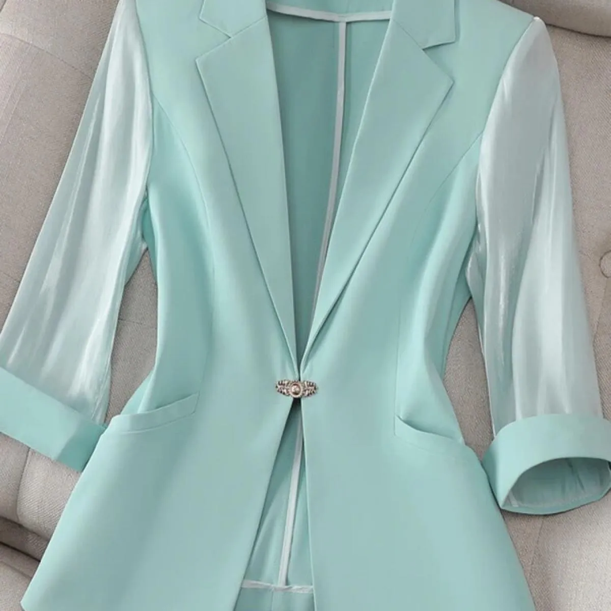 Xfpv Giacca da donna con temperamento casual con maniche a tre quarti patchwork di alta qualità Moda Nuova marea Autunno 2023 S