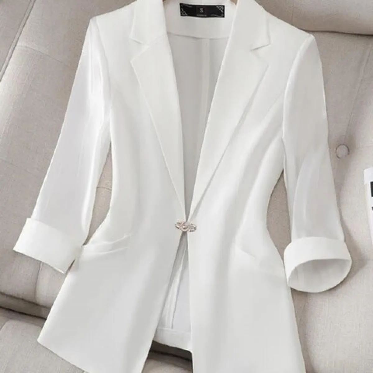 Xfpv Giacca da donna con temperamento casual con maniche a tre quarti patchwork di alta qualità Moda Nuova marea Autunno 2023 S