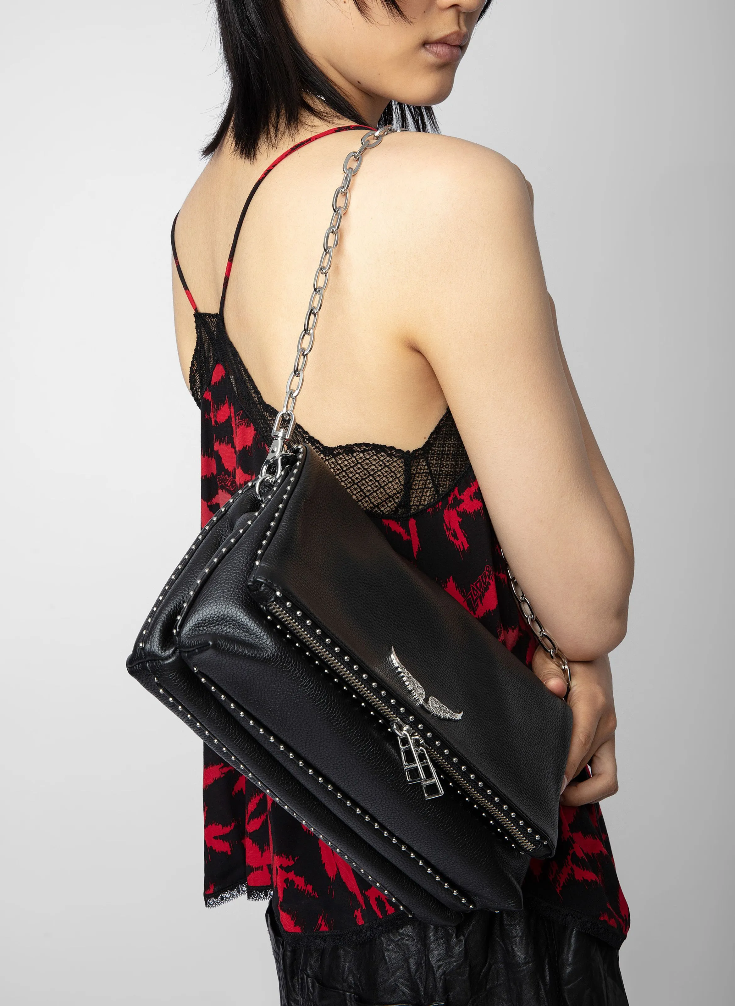  ZADIG&VOLTAIRE   ROCKY - Borsa in pelle con borchie | Nero